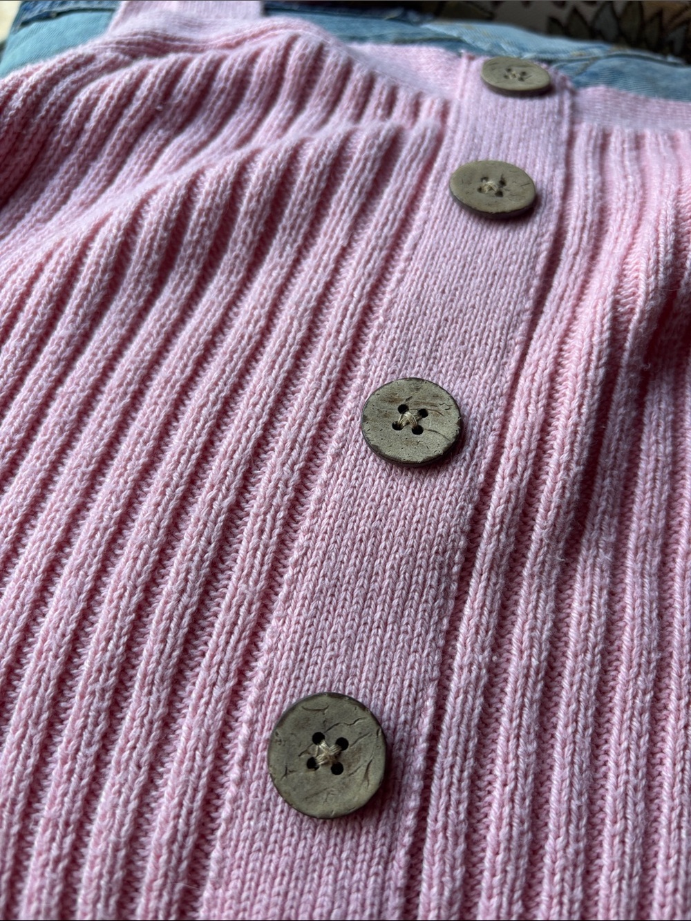 Roxy Pink Ribbed Button-Front Knit Tank - Picture 3 of 4